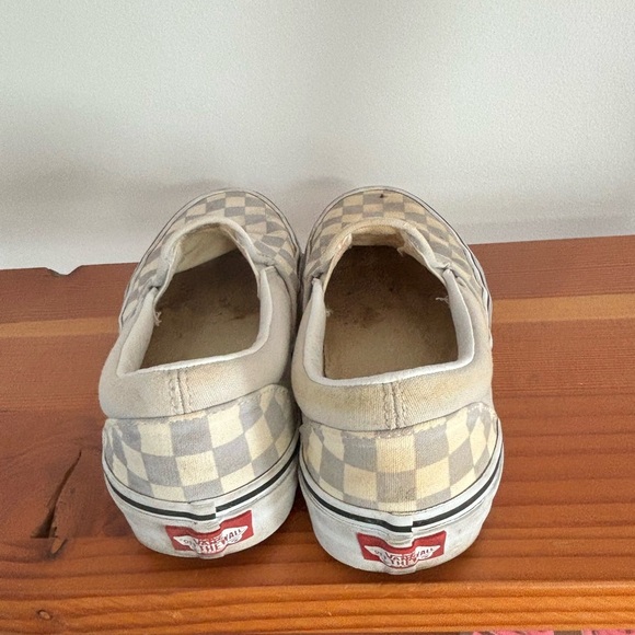 Vans Light Grey Checker slip sneakers women’s size 8 - Picture 8 of 10